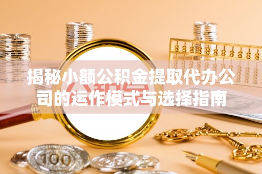 饶平揭秘小额公积金提取代办公司的运作模式与选择指南