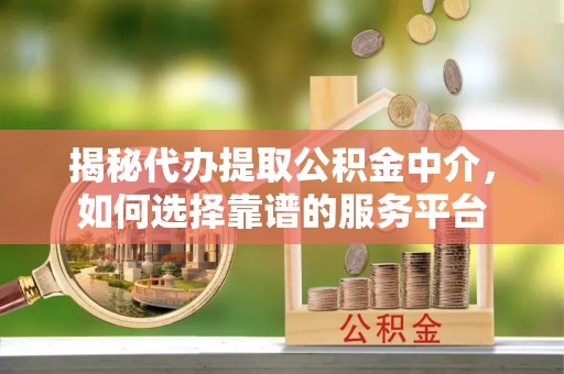 饶平揭秘代办提取公积金中介，如何选择靠谱的服务平台