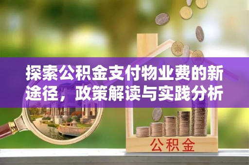 饶平探索公积金支付物业费的新途径，政策解读与实践分析
