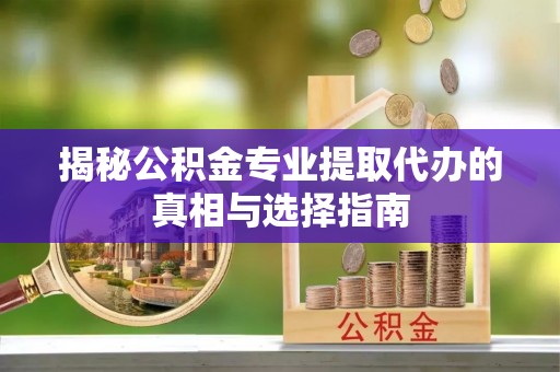 饶平揭秘公积金专业提取代办的真相与选择指南
