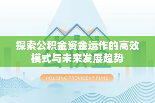 饶平探索公积金资金运作的高效模式与未来发展趋势